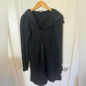 Prairie Underground Long Cloak Hoodie In Black